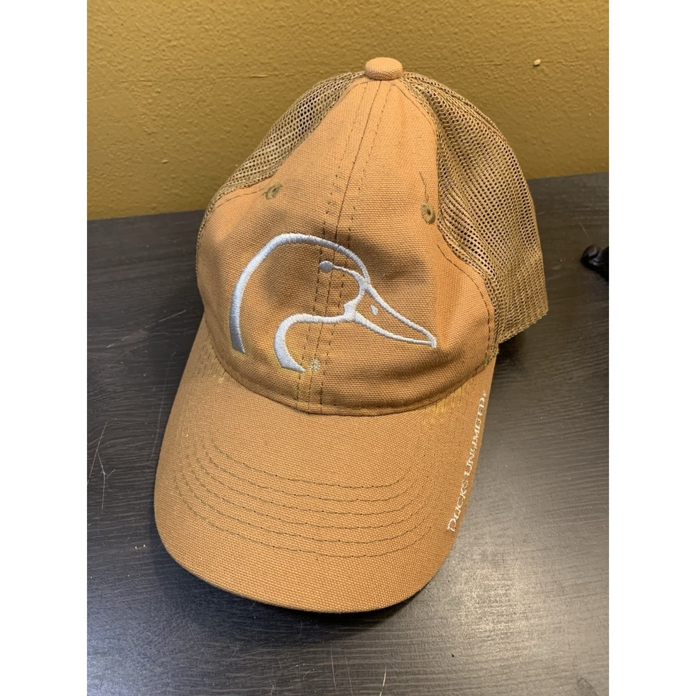 Ducks Unlimited Embroideredโ Canvas Brown Licensed Trucker Hat Adjust SnapBack